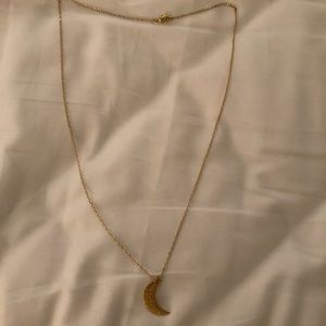 Gold moon necklace